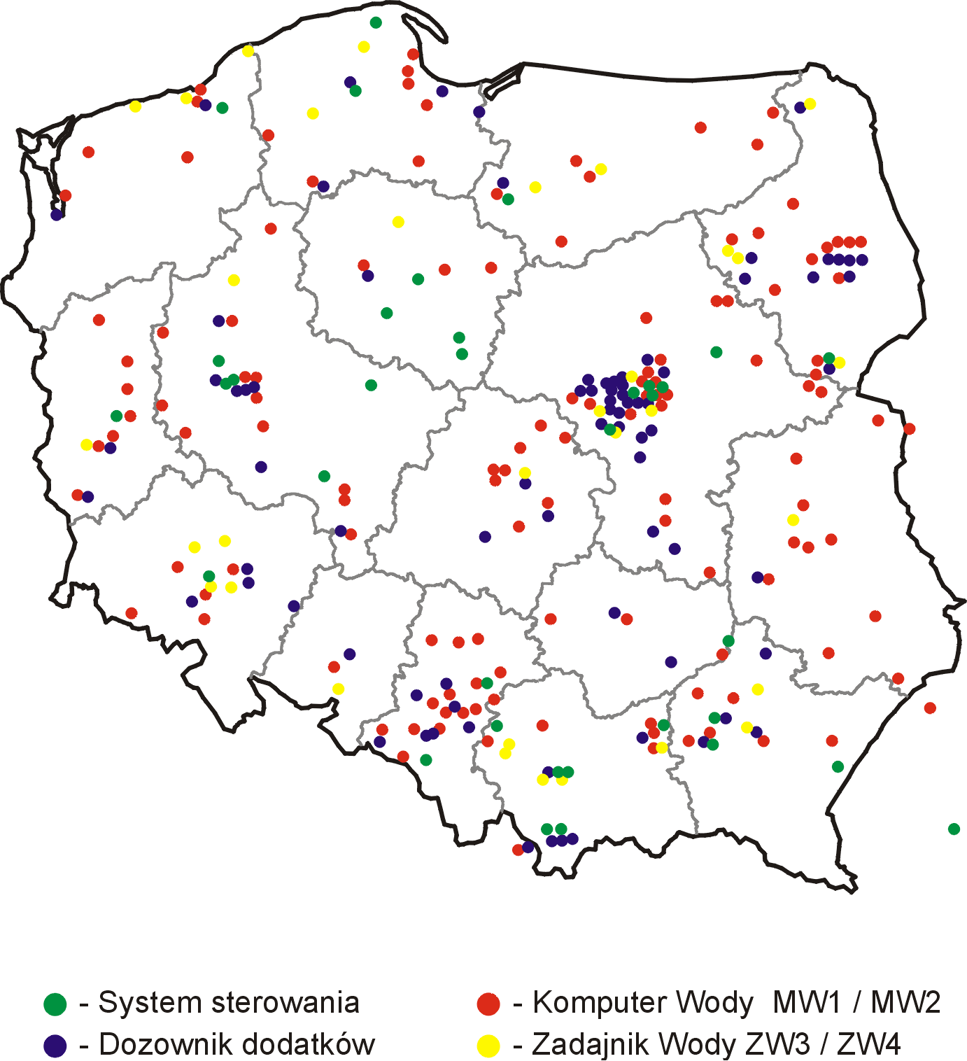 Mapa zainstalowanych urządzeń